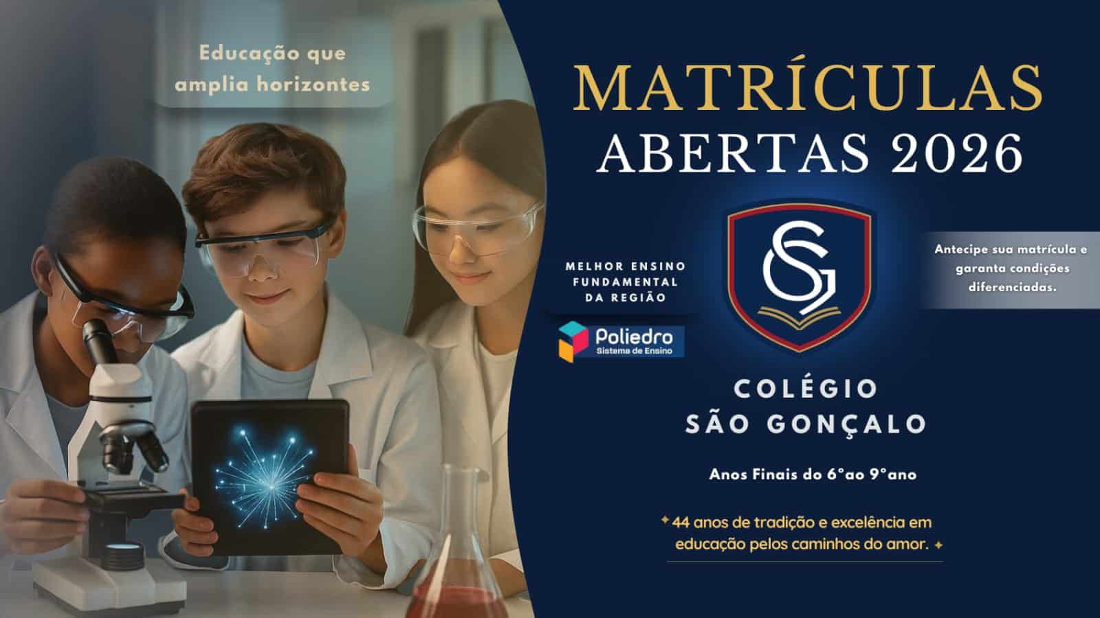 Banner Ensino Fundamental Anos Finais - Colégio São Gonçalo